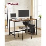 Casa si Gradina - Mobilier - Mese si birouri - Birouri - Birou cu 2 rafturi pe stanga sau dreapta, cadru din otel, 60x120x75cm, industrial, maro rustic si negru - Infinity.ro