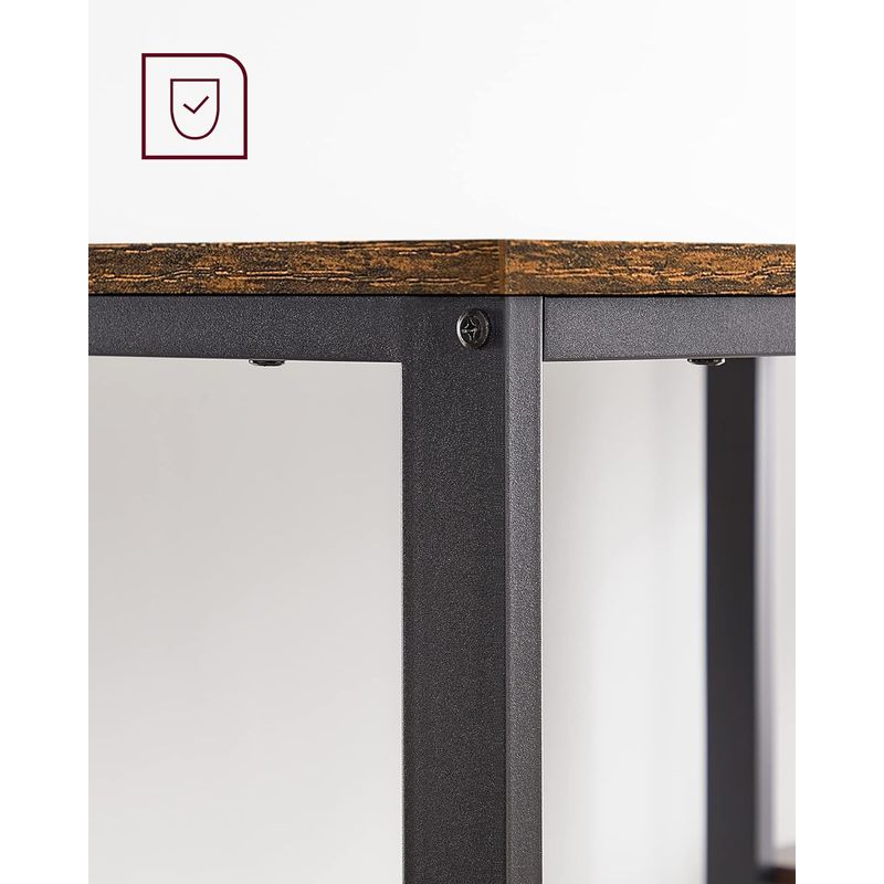 Casa si Gradina - Mobilier - Mese si birouri - Birouri - Birou cu 2 rafturi pe stanga sau dreapta, cadru din otel, 60x120x75cm, industrial, maro rustic si negru - Infinity.ro