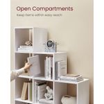 Casa si Gradina - Mobilier - Biblioteci si rafturi - Biblioteci - VASAGLE Biblioteca cu 10 compartimente, unitate de depozitare pentru decoratiuni, din lemn, 29x129x129cm, alb - Infinity.ro