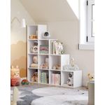 Casa si Gradina - Mobilier - Biblioteci si rafturi - Biblioteci - VASAGLE Biblioteca cu 10 compartimente, unitate de depozitare pentru decoratiuni, din lemn, 29x129x129cm, alb - Infinity.ro