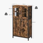 Casa si Gradina - Mobilier - Mobilier baie - Corpuri baie - Dulap multifunctional pentru baie, stil industrial, 60x30x108cm, maro rustic si negru - Infinity.ro