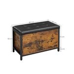 Casa si Gradina - Mobilier - Comode si corpuri - Noptiere - Banca cu lada de depozitare, perna captusita, piele sintetica neagra, 40x80x50cm, maro rustic - Infinity.ro