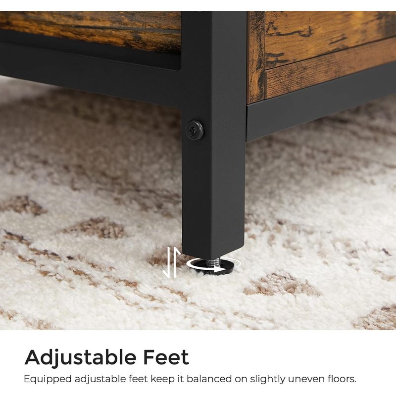 Casa si Gradina - Mobilier - Comode si corpuri - Noptiere - Banca cu lada de depozitare, perna captusita, piele sintetica neagra, 40x80x50cm, maro rustic - Infinity.ro