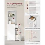 Casa si Gradina - Mobilier - Mobilier baie - Corpuri baie - Dulap de depozitare pentru baie, pentru spatii inguste, cu sertare si raft reglabil, 40x18x134cm, alb - Infinity.ro