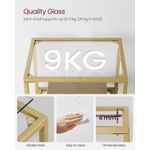 Casa si Gradina - Mobilier - Biblioteci si rafturi - Biblioteci - Raft cu trepte pentru dormitor, 4 etaje, din sticla securizata, cadru din otel, 30x95x40cm, auriu - Infinity.ro