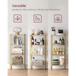 Casa si Gradina - Mobilier - Biblioteci si rafturi - Biblioteci - Raft cu trepte pentru dormitor, 4 etaje, din sticla securizata, cadru din otel, 30x95x40cm, auriu - Infinity.ro