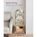 Casa si Gradina - Mobilier - Biblioteci si rafturi - Biblioteci - Raft cu trepte pentru dormitor, 4 etaje, din sticla securizata, cadru din otel, 30x95x40cm, auriu - Infinity.ro