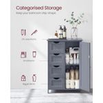 Casa si Gradina - Mobilier - Mobilier baie - Corpuri baie - Dulap de baie, din MDF, cu 4 sertare, raft reglabil, 30x55x82 cm, gri - Infinity.ro