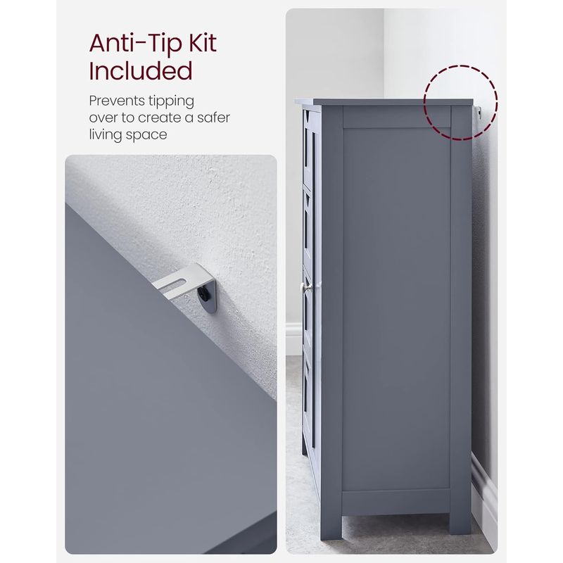 Casa si Gradina - Mobilier - Mobilier baie - Corpuri baie - Dulap de baie, din MDF, cu 4 sertare, raft reglabil, 30x55x82 cm, gri - Infinity.ro