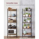 Casa si Gradina - Mobilier - Biblioteci si rafturi - Biblioteci - Biblioteca tip scara, cadru otel cu 5 polite din MDF, stil industrial, 56x34x172cm, maro rustic si negru - Infinity.ro