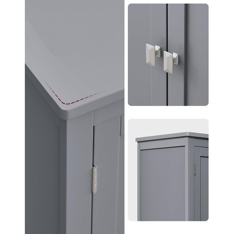 Casa si Gradina - Mobilier - Mobilier baie - Corpuri baie - Dulap de baie, din MDF, cu 2 compartimente si 4 usi, rafturi reglabile, 30x60x110cm, gri - Infinity.ro