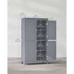 Casa si Gradina - Mobilier - Mobilier baie - Corpuri baie - Dulap de baie, din MDF, cu 2 compartimente si 4 usi, rafturi reglabile, 30x60x110cm, gri - Infinity.ro