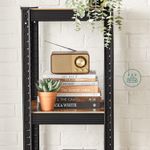 Casa si Gradina - Mobilier - Biblioteci si rafturi - Rafturi - Etajera 5 rafturi ajustabile, structura metalica, stil industrial, MDF, 37x37x150 cm, maro si negru - Infinity.ro