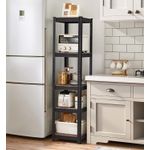 Casa si Gradina - Mobilier - Biblioteci si rafturi - Rafturi - Etajera 5 rafturi ajustabile, structura metalica, stil industrial, MDF, 37x37x150 cm, maro si negru - Infinity.ro