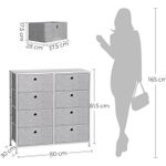 Casa si Gradina - Mobilier - Comode si corpuri - Comode - Comoda cu 8 sertare din material textil, cadru metalic si blat MDF, 80x30x81 cm, gri si alb - Infinity.ro