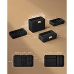 Casa si Gradina - Mobilier - Organizare si depozitare - Cutii depozitare - Cutie bijuterii si ceasuri Ronne, 3 niveluri, capac sticla, 27x20x16 cm, negru texturat - Infinity.ro