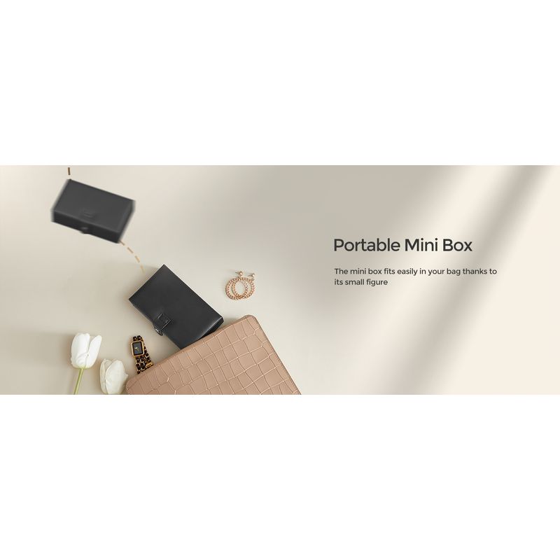 Casa si Gradina - Mobilier - Organizare si depozitare - Cutii depozitare - Cutie de bijuterii pe 3 nivele, cu 2 sertare, oglinda, maner, inchidere cu cheie, 18x26x17cm, negru - Infinity.ro