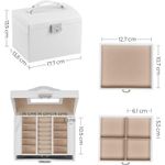 Casa si Gradina - Mobilier - Organizare si depozitare - Cutii depozitare - Cutie de bijuterii cu 3 niveluri, oglinda, incuietoare cu maner, 2 sertare, 14x18x14cm, alb - Infinity.ro