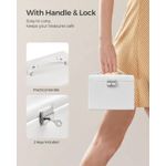 Fashion, accesorii si bijuterii - Femei - Bijuterii femei - Cutii bijuterii - Cutie de bijuterii cu 3 niveluri, oglinda, incuietoare cu maner, 2 sertare, 14x18x14cm, alb - Infinity.ro