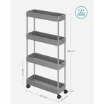 Casa si Gradina - Mobilier - Mobilier baie - Corpuri baie - Carucior de depozitare pe roti, pentru bucatarie sau baie, din plastic, cu 4 nivele, 40x13x88cm, gri - Infinity.ro