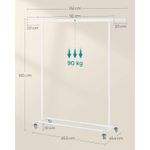 Casa si Gradina - Mobilier - Organizare si depozitare - Umerase si valeti - Suport pentru haine cu sina superioara extensibila, pe roti, reglabil pe latime, 45x(92-132)x160cm, alb - Infinity.ro