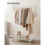 Casa si Gradina - Mobilier - Organizare si depozitare - Umerase si valeti - Suport pentru haine cu sina superioara extensibila, pe roti, reglabil pe latime, 45x(92-132)x160cm, alb - Infinity.ro