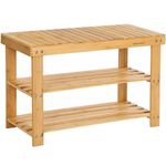 Casa si Gradina - Mobilier - Mobilier baie - Corpuri baie - Raft de depozitare din bambus, cu 3 niveluri, 28x70x45cm, maro - Infinity.ro