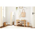 Casa si Gradina - Mobilier - Mobilier baie - Corpuri baie - Raft de depozitare din bambus, cu 3 niveluri, 28x70x45cm, maro - Infinity.ro