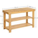 Casa si Gradina - Mobilier - Mobilier baie - Corpuri baie - Raft de depozitare din bambus, cu 3 niveluri, 28x70x45cm, maro - Infinity.ro