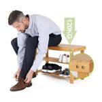 Casa si Gradina - Mobilier - Mobilier baie - Corpuri baie - Raft de depozitare din bambus, cu 3 niveluri, 28x70x45cm, maro - Infinity.ro