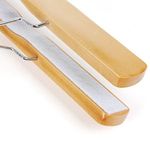Casa si Gradina - Mobilier - Organizare si depozitare - Umerase si valeti - Set de 12 umerase din lemn pentru pantaloni, carlig antiderapant rotativ, 25cm, natural - Infinity.ro