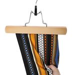 Casa si Gradina - Mobilier - Organizare si depozitare - Umerase si valeti - Set de 12 umerase din lemn pentru pantaloni, carlig antiderapant rotativ, 25cm, natural - Infinity.ro