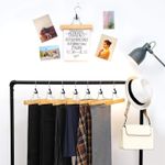 Casa si Gradina - Mobilier - Organizare si depozitare - Umerase si valeti - Set de 12 umerase din lemn pentru pantaloni, carlig antiderapant rotativ, 25cm, natural - Infinity.ro