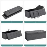 Casa si Gradina - Mobilier - Scaune si fotolii - Fotolii - Taburet pliabil cu sezut moale, spatiu de depozitare 120litri, maxim 300kg, 110x38x38cm, gri - Infinity.ro