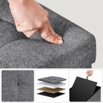 Casa si Gradina - Mobilier - Scaune si fotolii - Fotolii - Taburet pliabil cu sezut moale, spatiu de depozitare 120litri, maxim 300kg, 110x38x38cm, gri - Infinity.ro