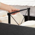 Casa si Gradina - Mobilier - Scaune si fotolii - Fotolii - Taburet pliabil cu sezut moale, spatiu de depozitare 120litri, maxim 300kg, 110x38x38cm, gri - Infinity.ro