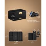 Casa si Gradina - Mobilier - Organizare si depozitare - Cutii depozitare - Cutie ceasuri Ronne Collection, 8 sloturi cu compartimente, piele PU impletita, 27x20x15 cm, negru - Infinity.ro