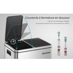 Casa si Gradina - Mobilier - Organizare si depozitare - Cosuri de gunoi - Cos de gunoi din inox cu 2 compartimente colectare selectiva, cu galeti interioare, 2x15litri, argintiu si negru - Infinity.ro