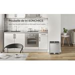 Casa si Gradina - Mobilier - Organizare si depozitare - Cosuri de gunoi - Cos de gunoi din inox cu 2 compartimente colectare selectiva, cu galeti interioare, 2x15litri, argintiu si negru - Infinity.ro