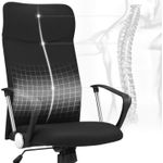 Casa si Gradina - Mobilier - Scaune si fotolii - Scaune - Scaun de birou ergonomic pentru sala de sedinte, pivotant, capitonat, inaltime reglabila si rabatabil, negru - Infinity.ro