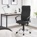 Casa si Gradina - Mobilier - Scaune si fotolii - Scaune - Scaun de birou ergonomic pentru sala de sedinte, pivotant, capitonat, inaltime reglabila si rabatabil, negru - Infinity.ro