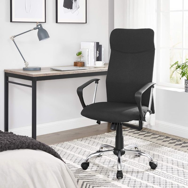 Casa si Gradina - Mobilier - Scaune si fotolii - Scaune - Scaun de birou ergonomic pentru sala de sedinte, pivotant, capitonat, inaltime reglabila si rabatabil, negru - Infinity.ro