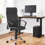 Casa si Gradina - Mobilier - Scaune si fotolii - Scaune - Scaun de birou ergonomic pentru sala de sedinte, pivotant, capitonat, inaltime reglabila si rabatabil, negru - Infinity.ro