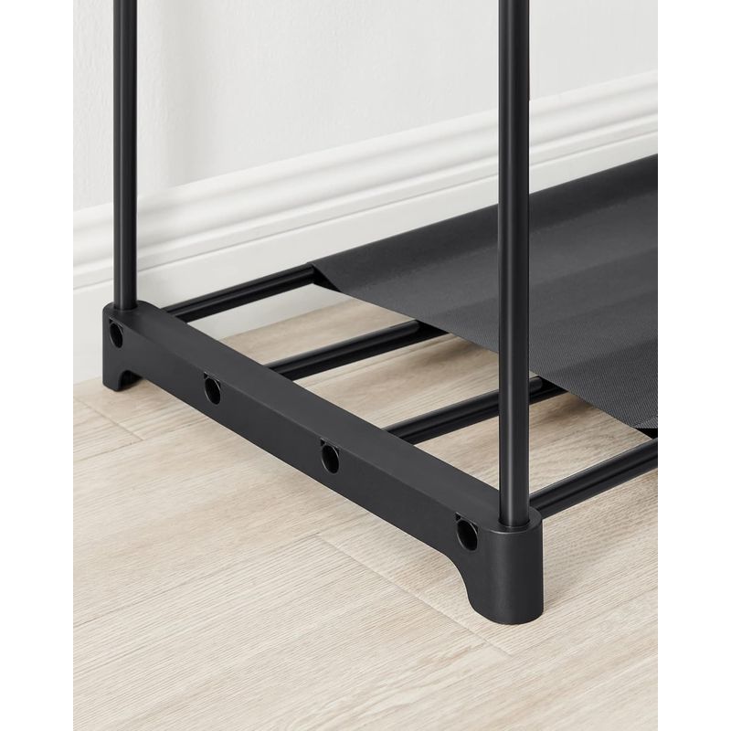 Casa si Gradina - Mobilier - Dulapuri si sifoniere - Dulapuri - Dulap de haine portabil, cu 3 bare de agatat si rafturi, 138x43x182 cm, negru - Infinity.ro