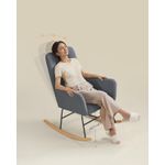 Casa si Gradina - Gradina si terasa - Balansoare si hamace - Balansoare - Fotoliu balansoar cu brate, cadru otel imbracat in fleece si picioare din lemn, 136 kg, gri - Infinity.ro