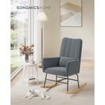 Casa si Gradina - Gradina si terasa - Balansoare si hamace - Balansoare - Fotoliu balansoar cu brate, cadru otel imbracat in fleece si picioare din lemn, 136 kg, gri - Infinity.ro