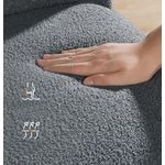 Casa si Gradina - Mobilier - Scaune si fotolii - Scaune - Fotoliu balansoar cu brate, cadru otel imbracat in fleece si picioare din lemn, 136 kg, gri - Infinity.ro