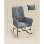 Casa si Gradina - Gradina si terasa - Balansoare si hamace - Balansoare - Fotoliu balansoar cu brate, cadru otel imbracat in fleece si picioare din lemn, 136 kg, gri - Infinity.ro