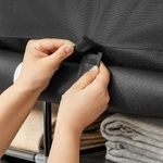 Casa si Gradina - Mobilier - Dulapuri si sifoniere - Dulapuri - Garderoba din material textil, dulap portabil, cu rafturi si sina de agatat, 150x45x175cm, negru - Infinity.ro