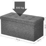 Casa si Gradina - Mobilier - Scaune si fotolii - Tabureti - Taburet pliabil cu sezut moale, spatiu de depozitare 80litri, maxim 300kg, 76x38x38cm, gri - Infinity.ro